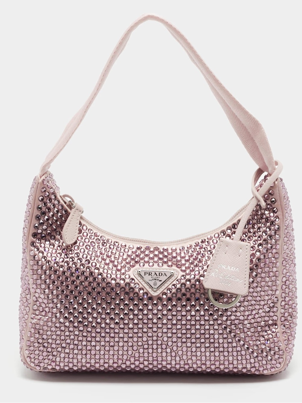 Prada Pink Crystal-Studded Shoulder Bag